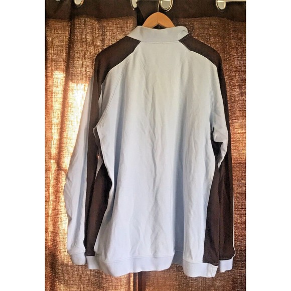 Sean John Mens XXXL 3XL Light Blue Brown Quarter Zip Sweatshirt - Picture 12 of 14